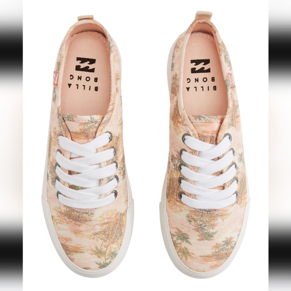 Billabong Shoes - Billabong Buttermilk Palm Tree Puebla Sneaker - Women, Size 7/38